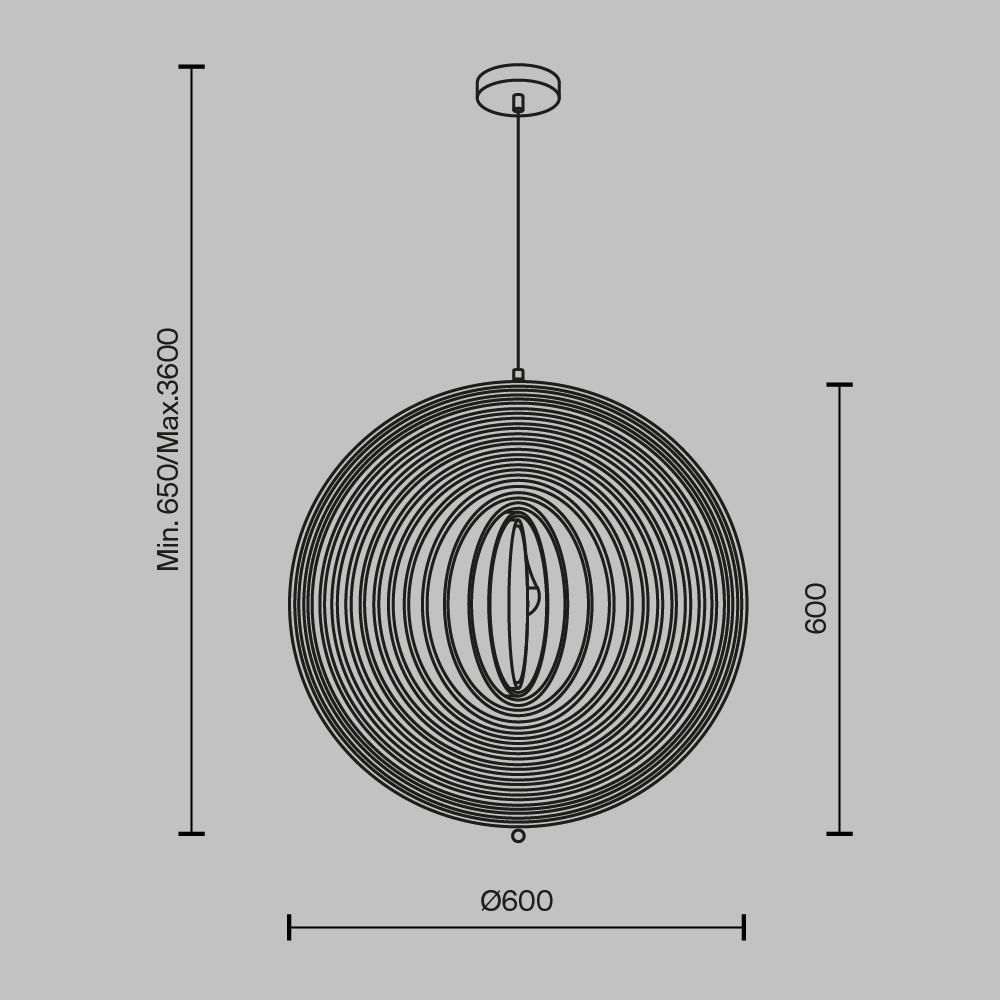 Pendelleuchte Roots - Schwarz, MODERN, Metall (60/72,5cm) - MAYTONI