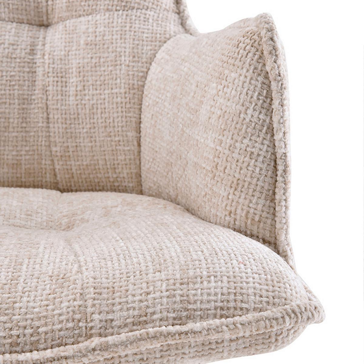 ARMLEHNSTUHL Tavaro Beige B: 59cm - Beige/Weiß, MODERN, Textil/Metall (59/85/63cm) - MID.YOU