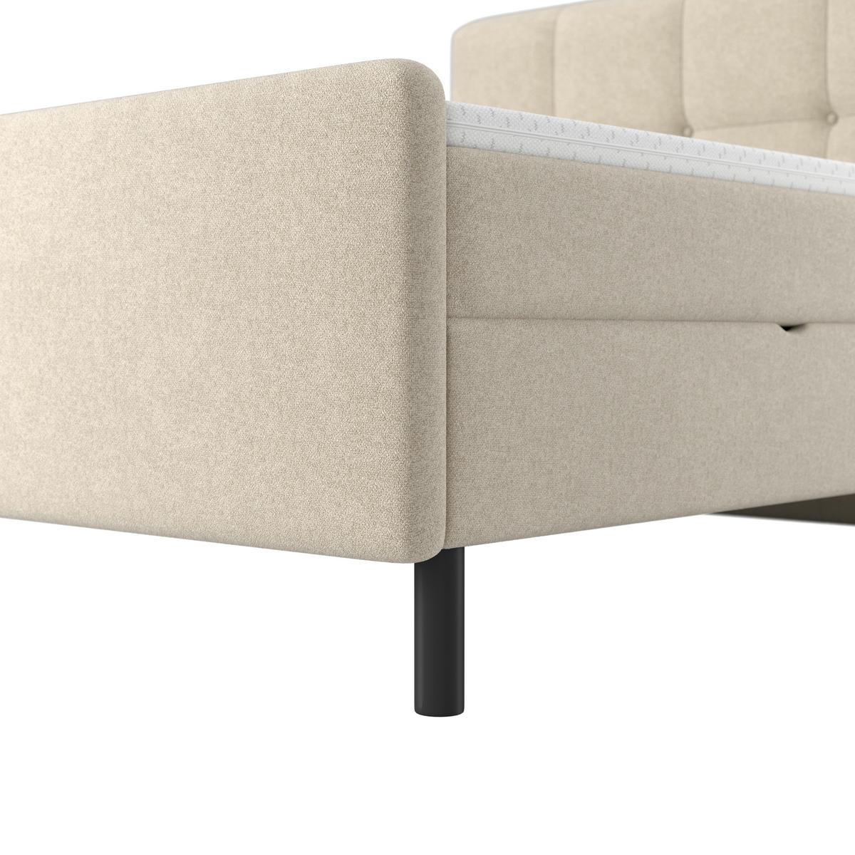 Posteľ boxspring MARBELLA 180x200, béžová - čierna/béžová, Modern, kov/drevo (180/200cm) - Bessagi Home