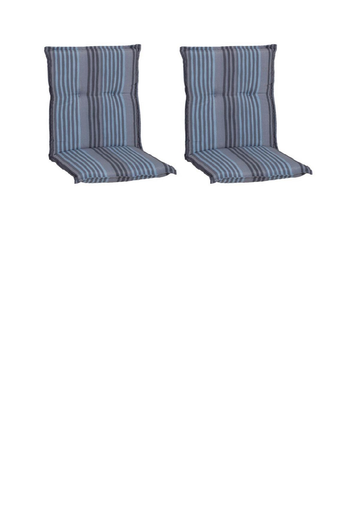 Niederlehner Auflage 2er-set Tissa 98x46x8cm Anthrazit/blau - Blau/Anthrazit, Basics, Textil (98/46/8cm) - Gardenson