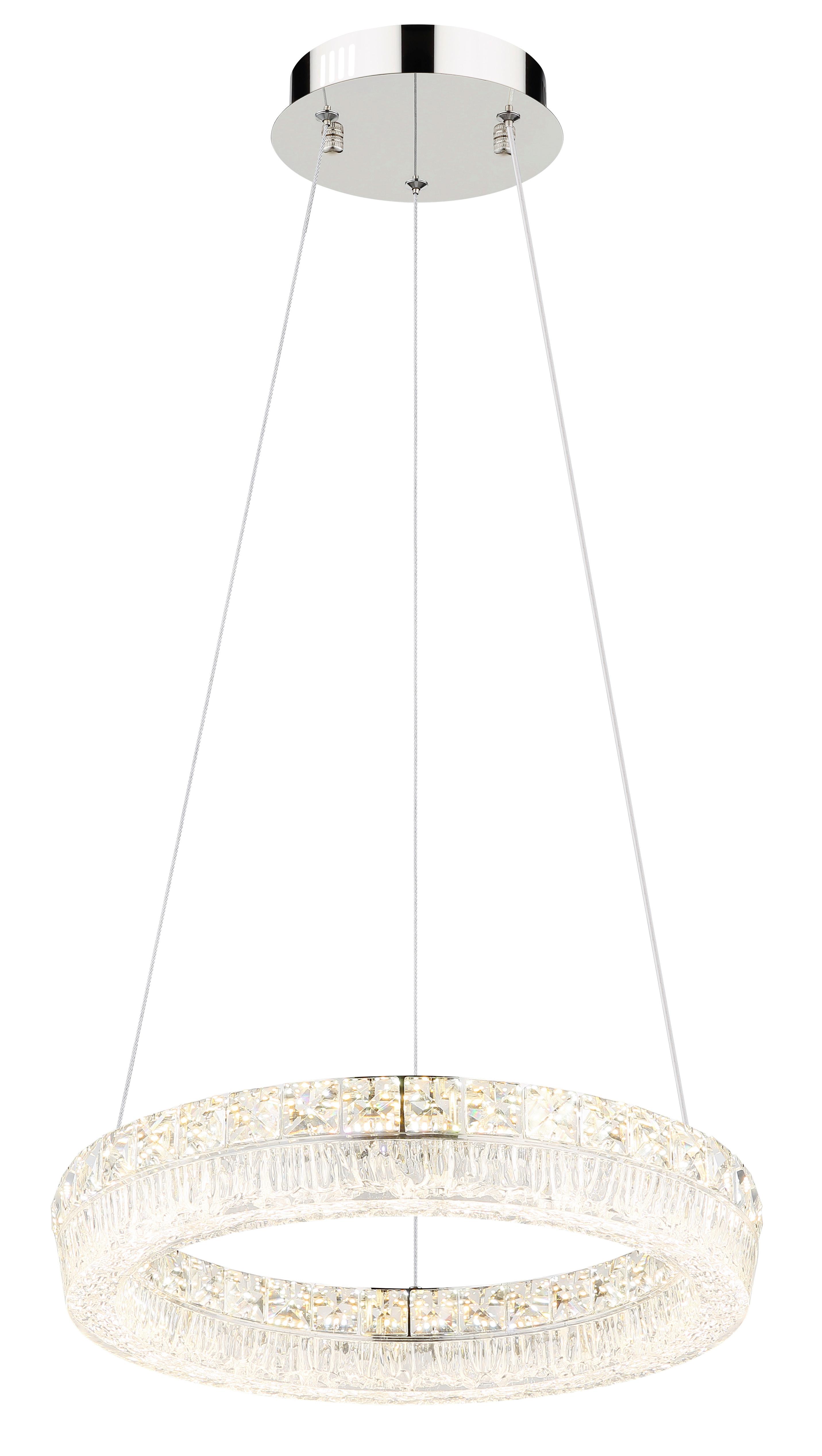ZÁVESNÉ LED SVIETIDLO LAUREL - priehľadné/číra, Konventionell, kov/plast (40/120cm) - Globo