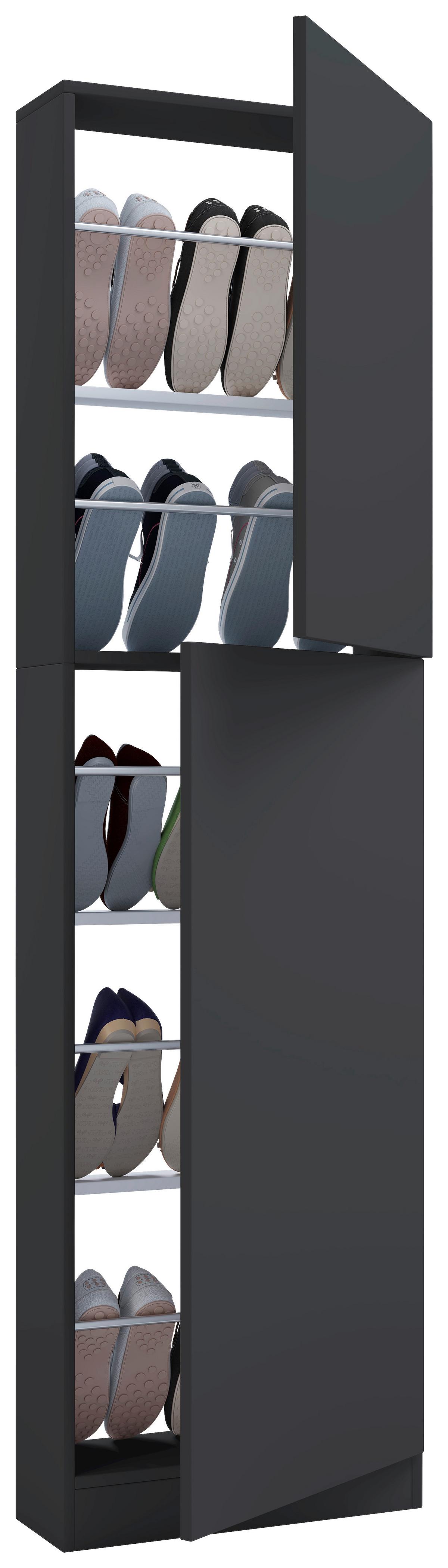 Schuhschrank Fulisa Anthrazit, 50 cm - Anthrazit, Design, Holzwerkstoff (50/180/17cm) - MID.YOU