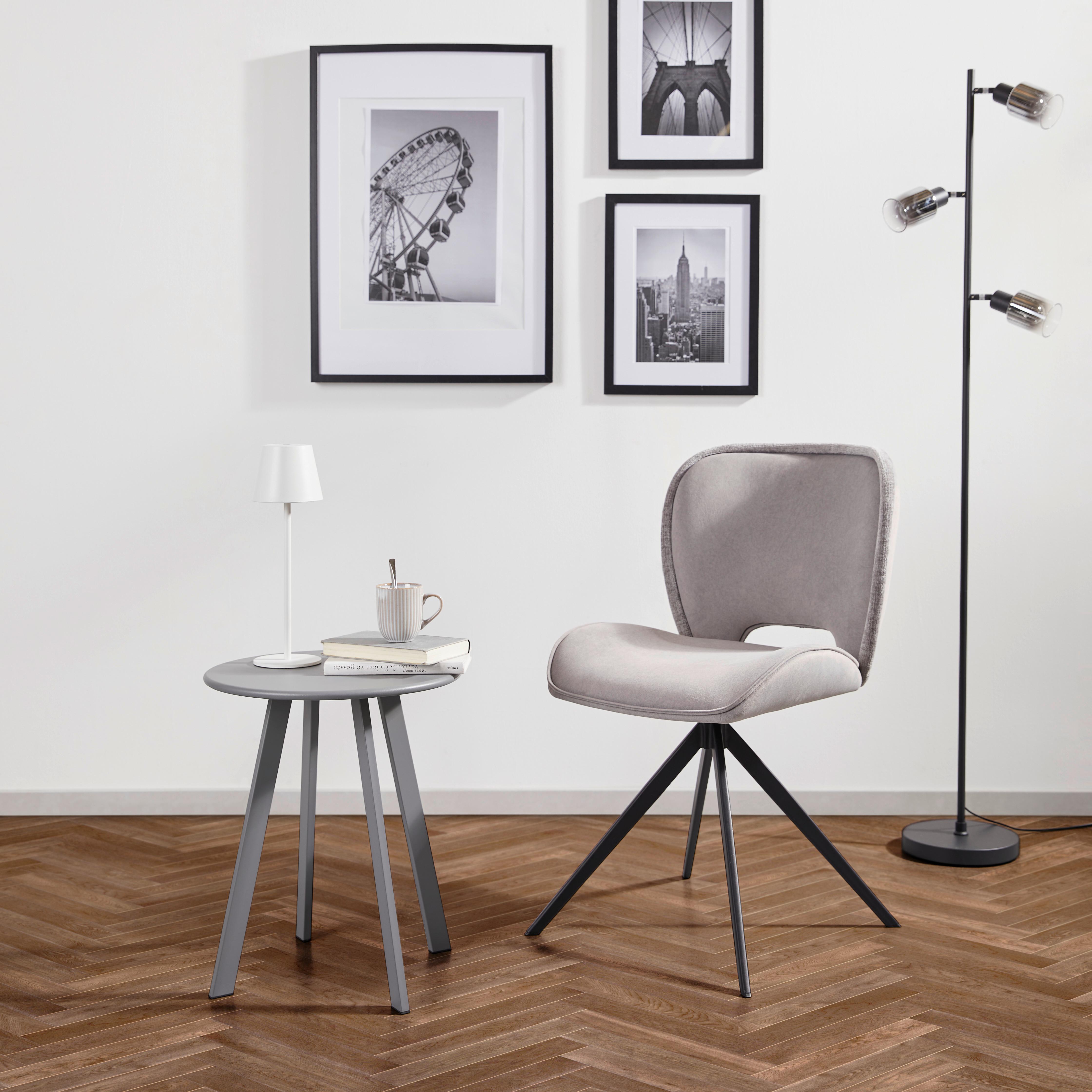 Beistelltisch New York Grau - Grau, Design, Metall (40/48/40cm) - P & B