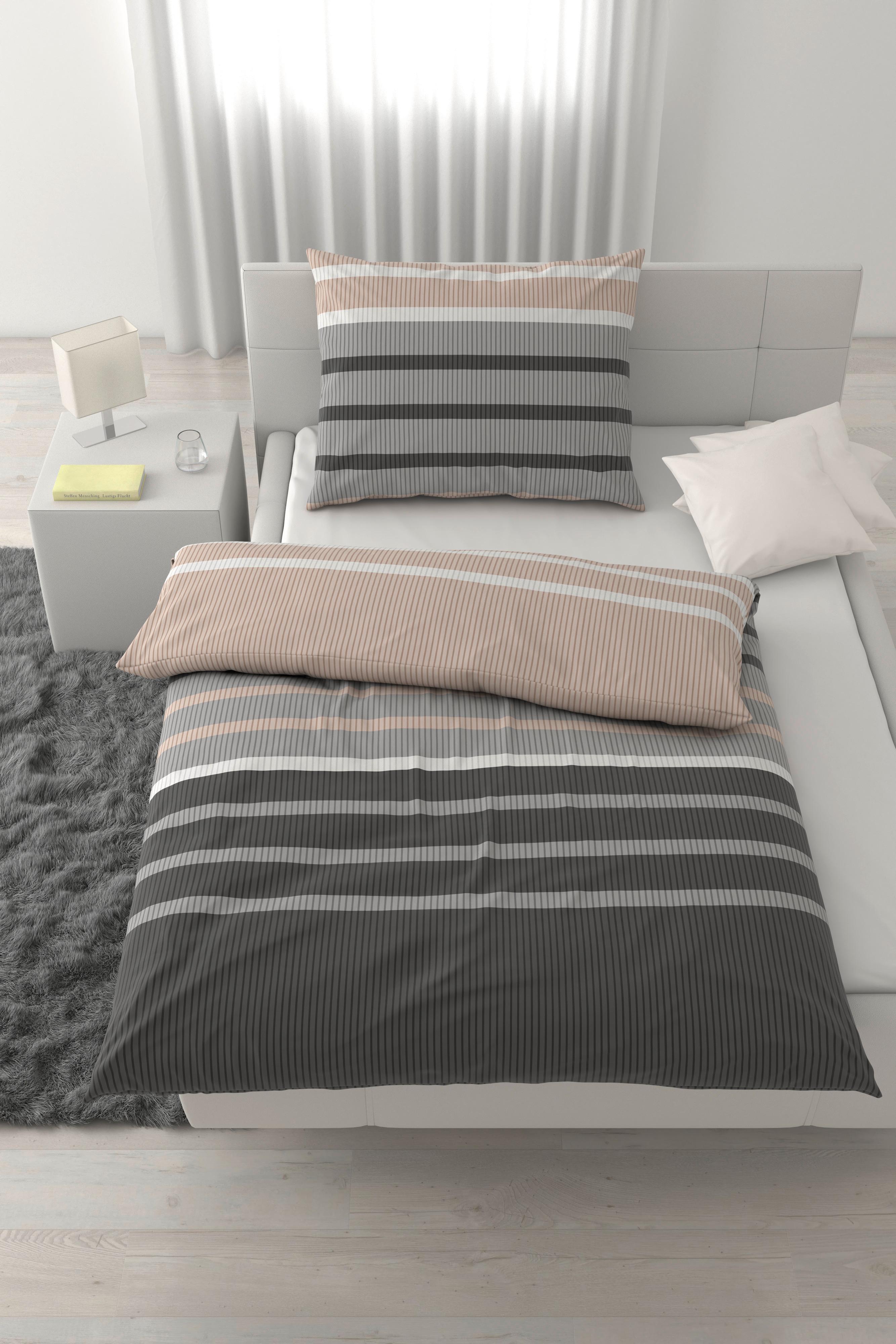 POVLEČENÍ STREIF - černá/béžová, Konvenční, textil (140/200cm) - Mömax