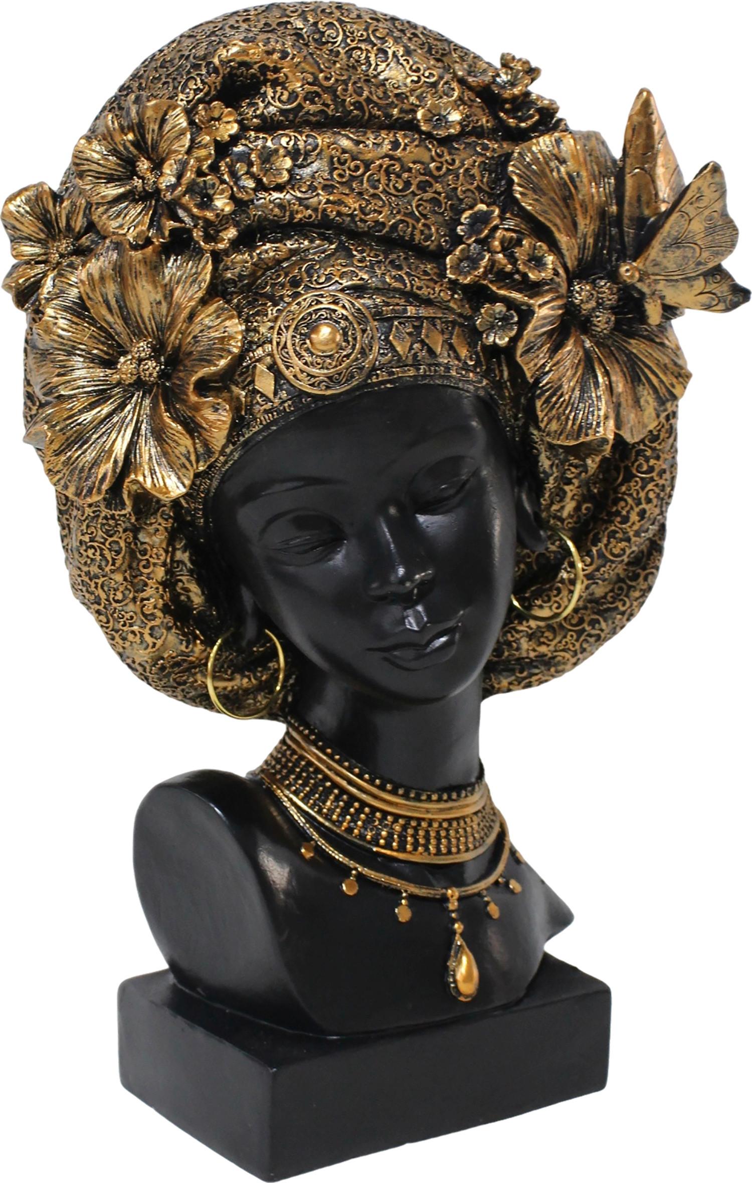 Skulptur Tamika - Goldfarben/Schwarz, KONVENTIONELL, Kunststoff/Metall (19/13,5/28,8cm) - James Wood