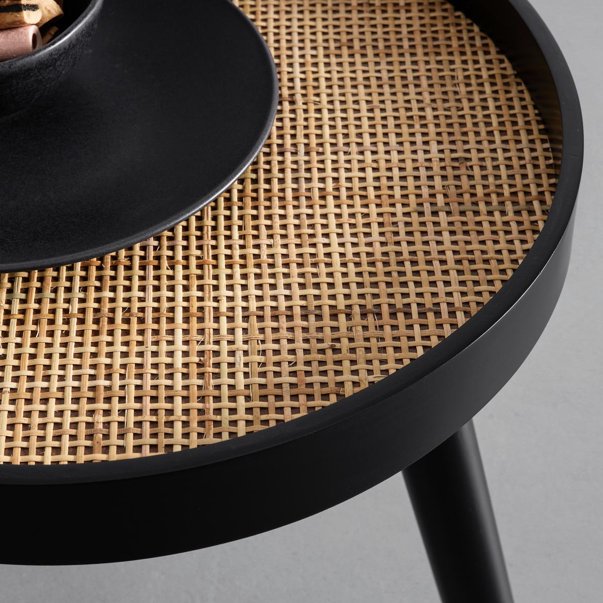 Odkládací stolek DENIS - černá/přírodní barvy, Moderní, dřevo/kompozitní dřevo (38/38/48cm) - Bessagi Home