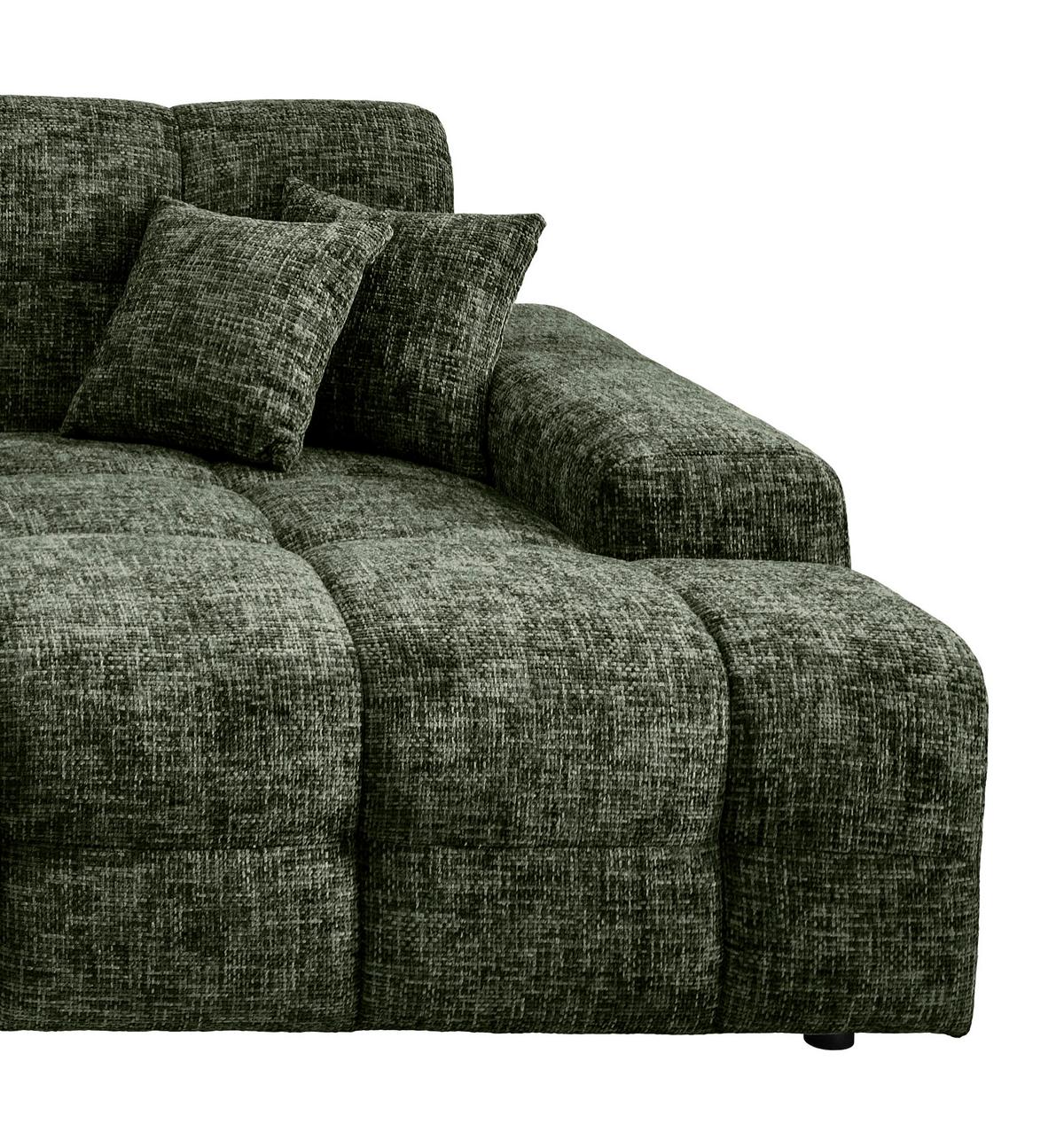 Bigsofa Bosco, Dunkelgrün B: 304 cm - Waldgrün/Schwarz, MODERN, Textil (304/87/155cm) - Livetastic
