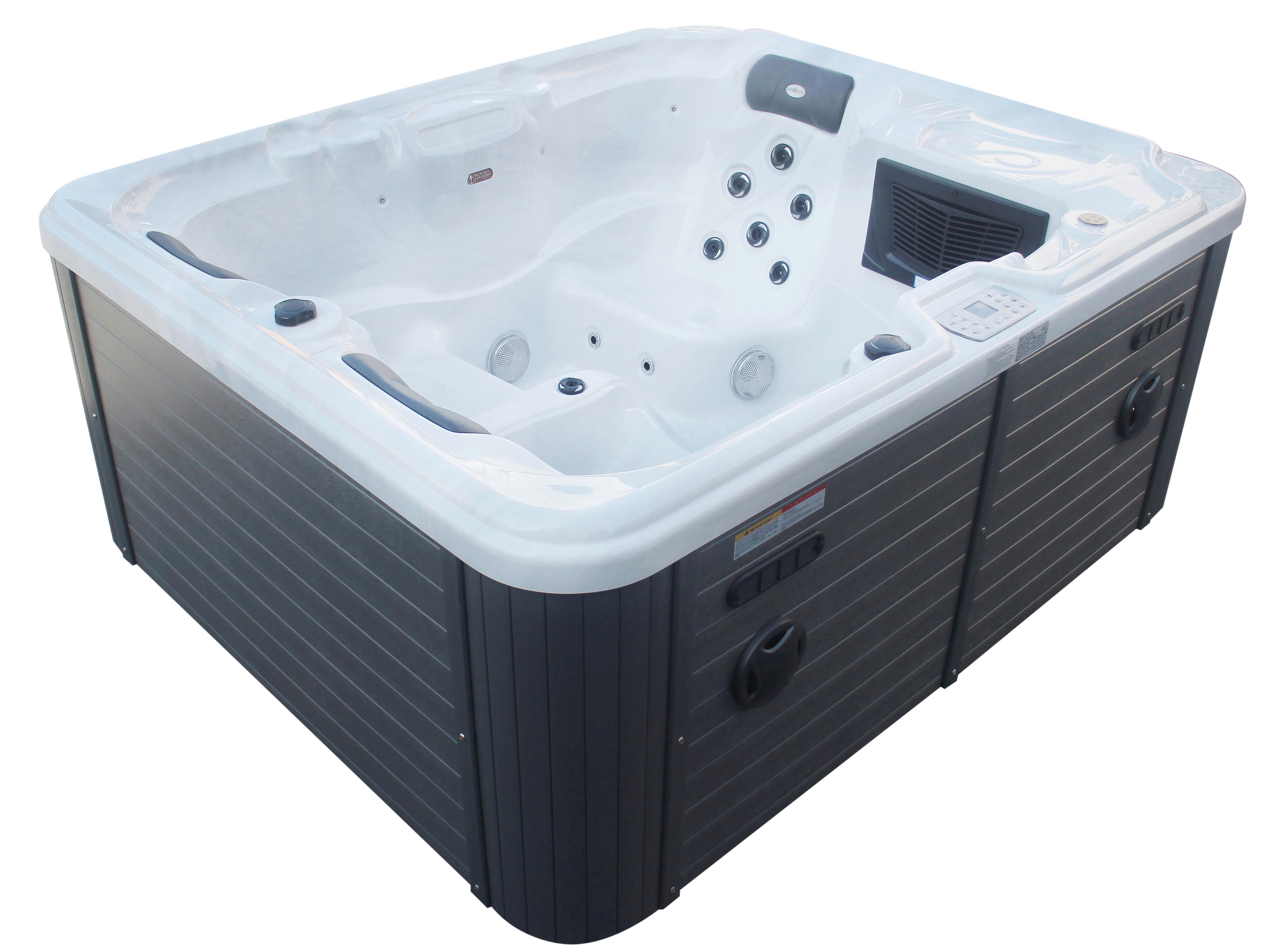 Whirlpool Adria, mit Abdeckung + Stiege, 208x175x90 cm - KONVENTIONELL, Kunststoff (208/175/90cm) - Sanotechnik