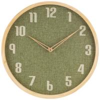 Wanduhr David - Naturfarben/Grün, KONVENTIONELL, Holz/Textil (30/4cm) - James Wood