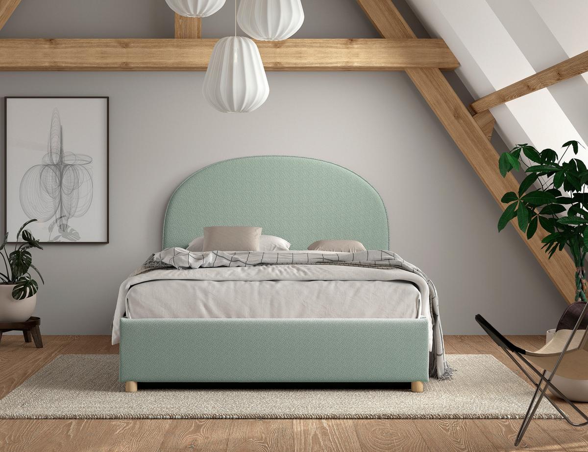 KINDER-/JUNIORBETT Moon Grün 140x200cm - Naturfarben/Grün, ROMANTIK / LANDHAUS, Holz/Textil (140/200cm) - Vipack