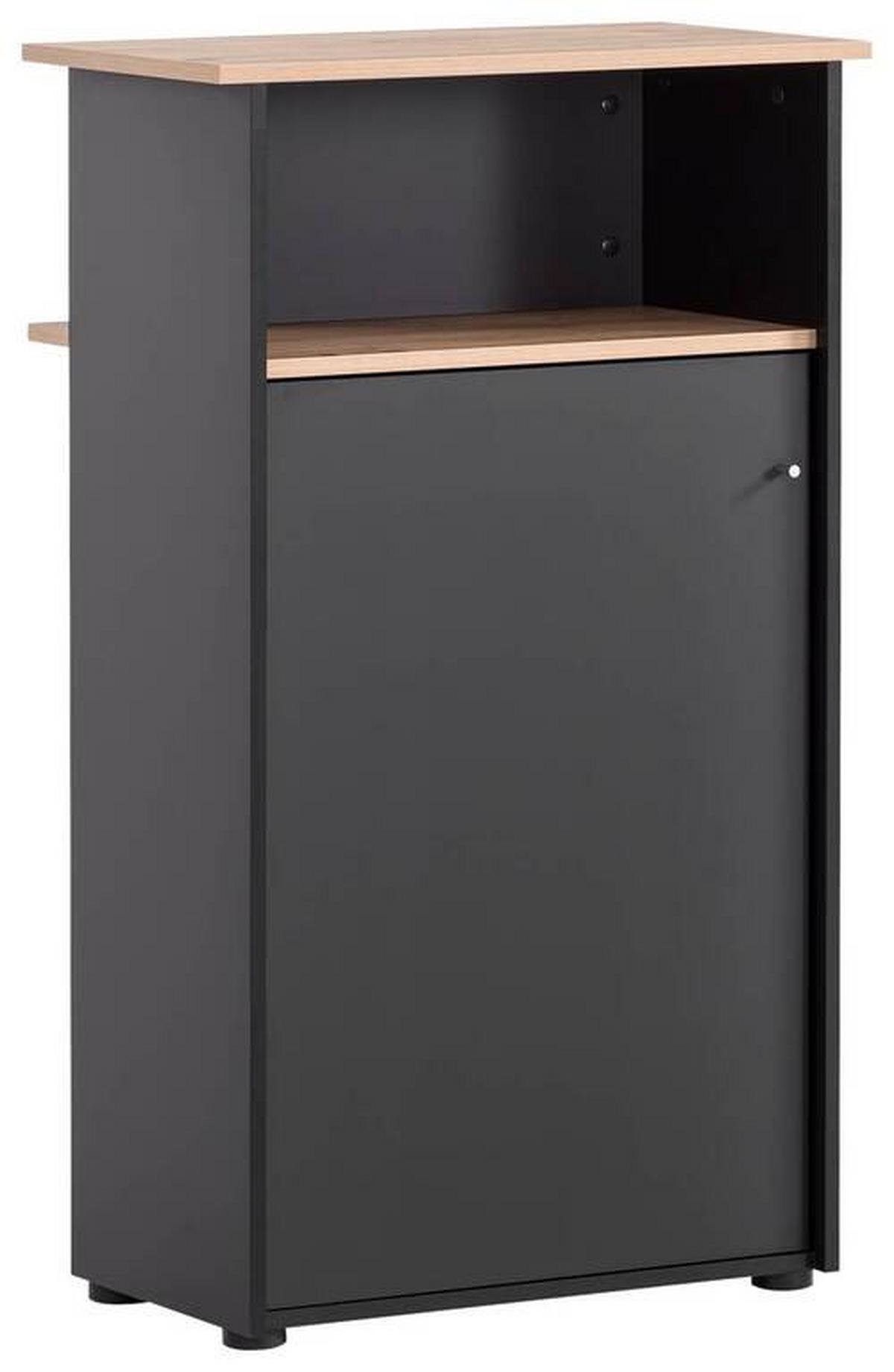 Stehpult Empfangstresen 660 - Schwarz/Eiche Artisan, MODERN, Holzwerkstoff (65,8/110,5/44cm) - MID.YOU
