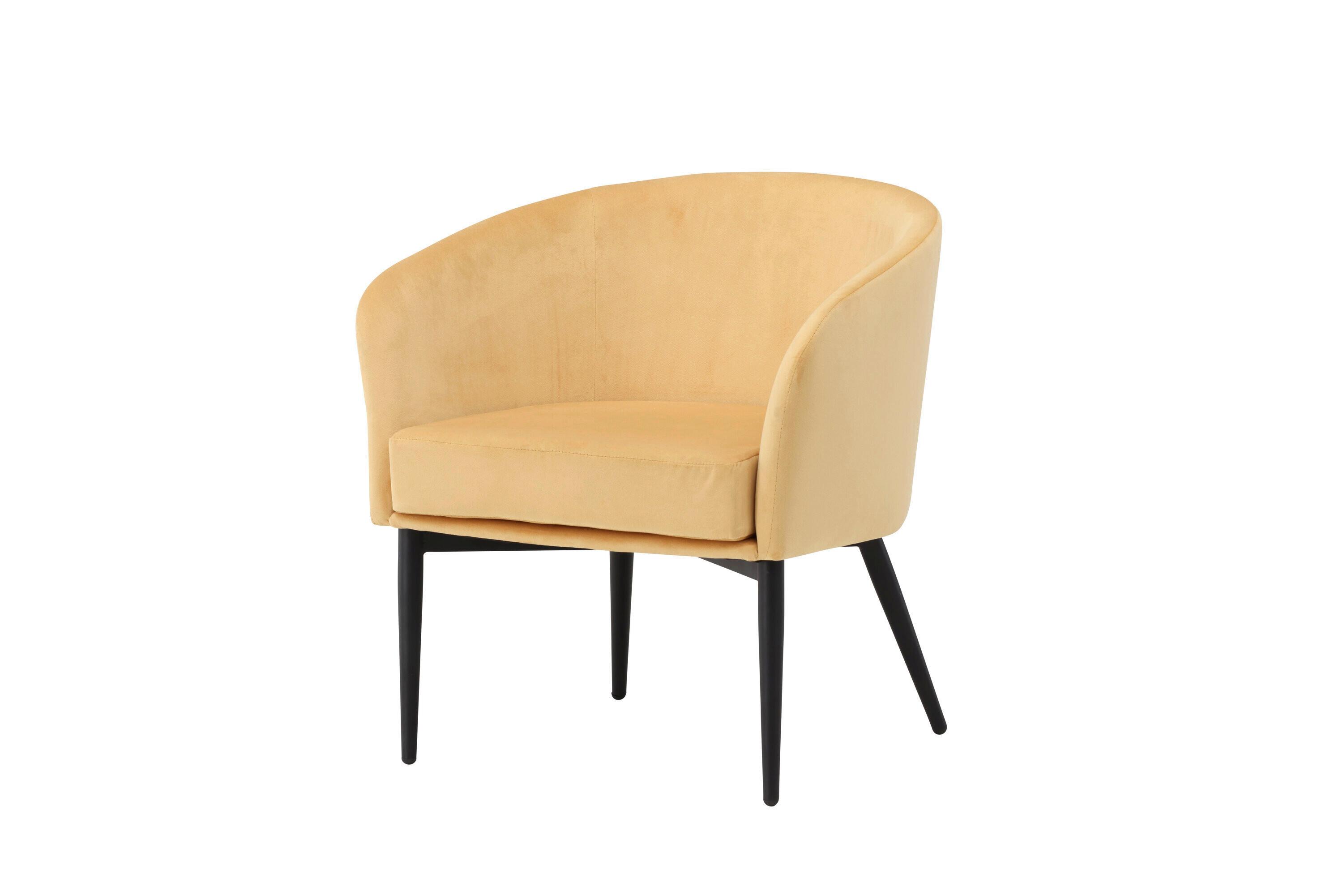 Sessel Fluffy Gelb, Schwarz B: 66cm - Gelb/Schwarz, MODERN, Textil/Metall (66/70/64cm) - Livetastic