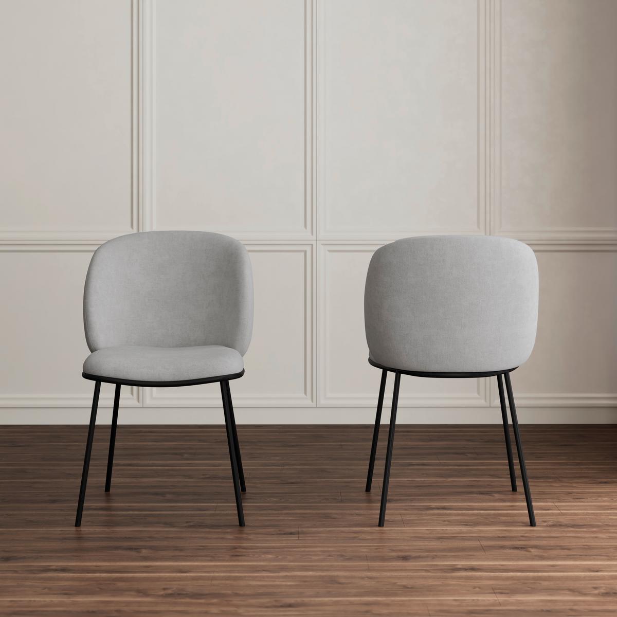 ŽIDLE MALEA - černá/světle šedá, Moderní, kov/dřevo (49/76/55cm) - Bessagi Home