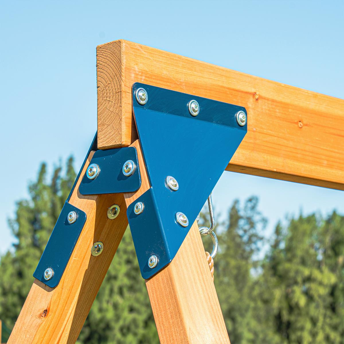 Spielturm mit Rutsche Grau - Anthrazit/Braun, Basics, Holz/Kunststoff (435/410/305cm) - Ambia Garden