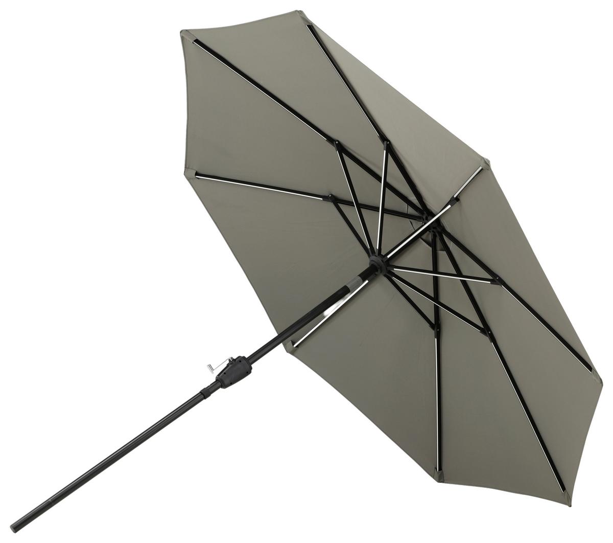 Sonnenschirm Sabal Dm: 270 Cm H: 241cm Grau - Schwarz/Grau, KONVENTIONELL (270/241/270cm) - Gardenson
