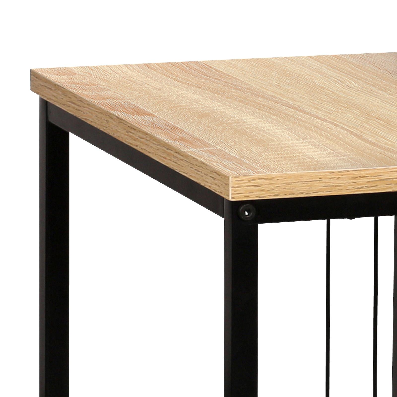 SADA STOLKŮ NEAPL - černá/přírodní barvy, Moderní, kov/kompozitní dřevo (40-35/50-45/40-35cm)