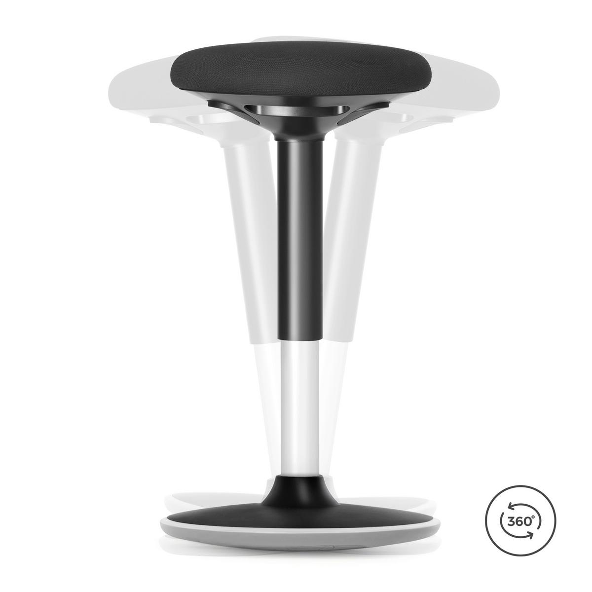 Hocker Schwarz B: 36cm - Schwarz, Basics, Kunststoff/Textil (36/60/36cm)