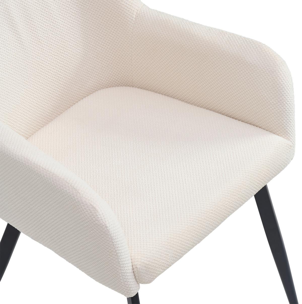 Armlehnstuhl Amanda Schwarz/Beige Gepolstert - Beige/Schwarz, LIFESTYLE, Textil/Metall (56/87/60cm) - MID.YOU