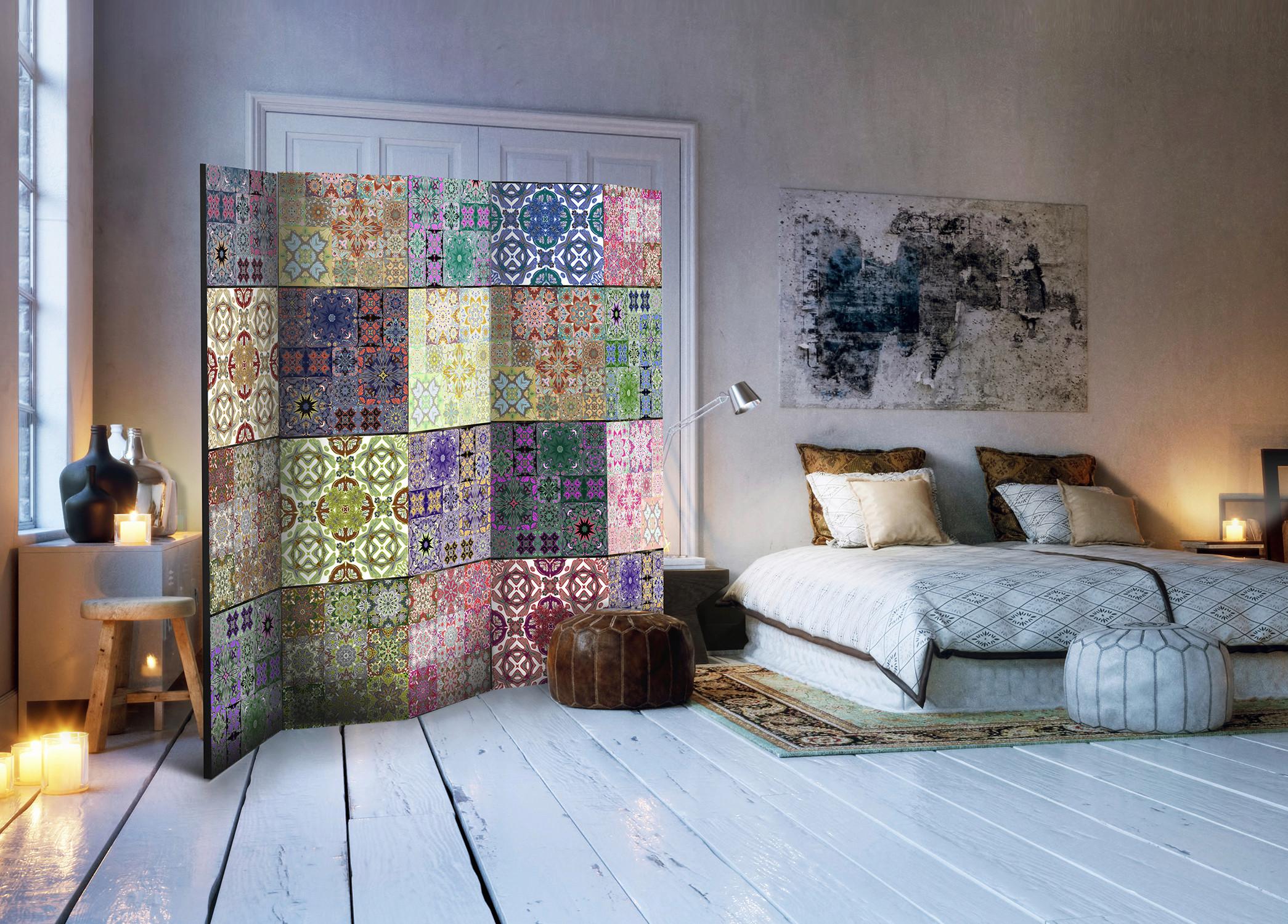 Paravent Multicolor B: 225 cm - Multicolor, Basics, Holz/Kunststoff (225/172/3cm) - artgeist