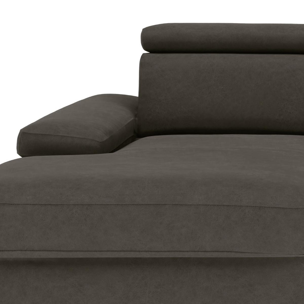 Ecksofa Elvis, Anthrazit S: 182x259 Cm - Anthrazit/Silberfarben, KONVENTIONELL, Textil (182/259cm) - Trendmanufaktur