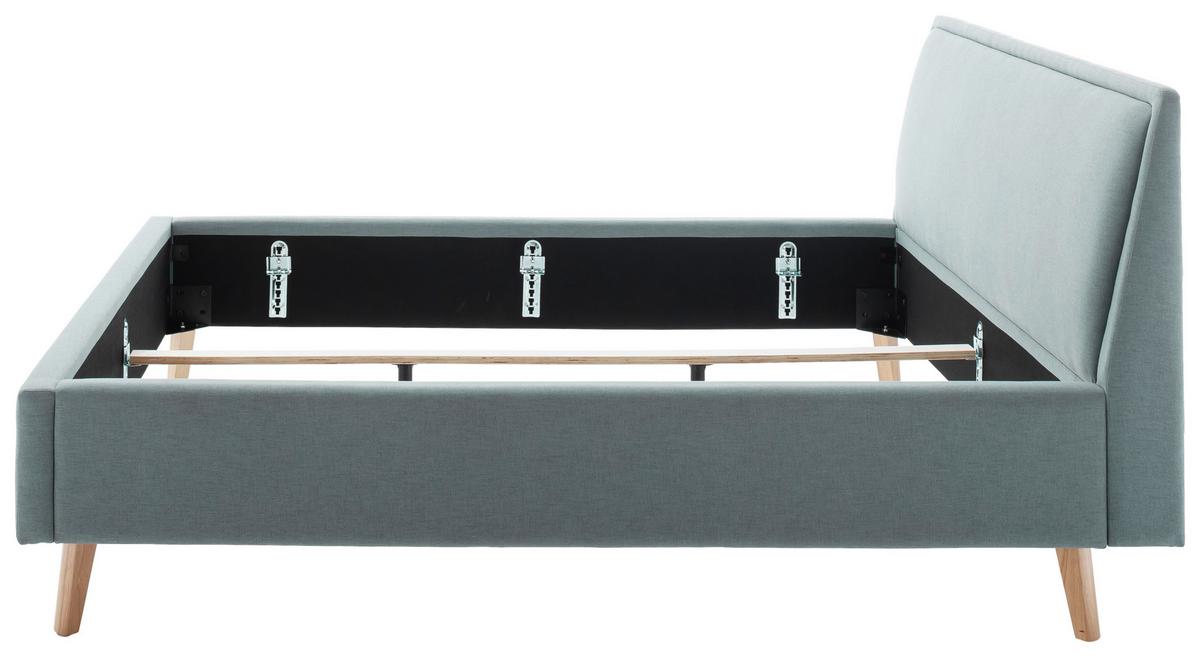 Polsterbett Frieda 160x200cm Hellblau - Eschefarben/Hellblau, KONVENTIONELL, Textil (160/200cm) - Livetastic