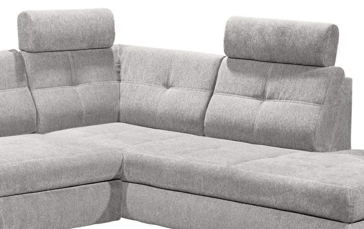 Sedací souprava ALBA U, pravá, stříbrná, úl.prostor, lůžko - barvy stříbra, Moderní, textil/plast (177/349/233cm) - MID.YOU