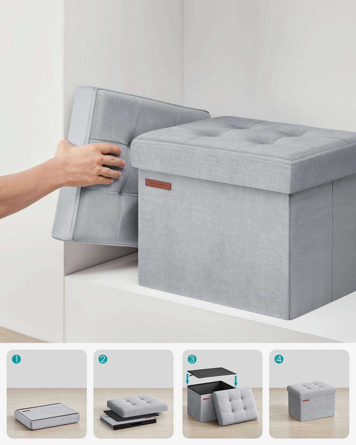 SITZBOX Grau B: 41cm - Grau, Basics, Holzwerkstoff/Textil (41/31/31cm)