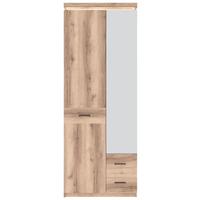 Garderobenschrank Vancouver Eichenfarben Mit Spiegel B:75cm - Eichefarben, MODERN, Glas/Holzwerkstoff (75/198/38cm)