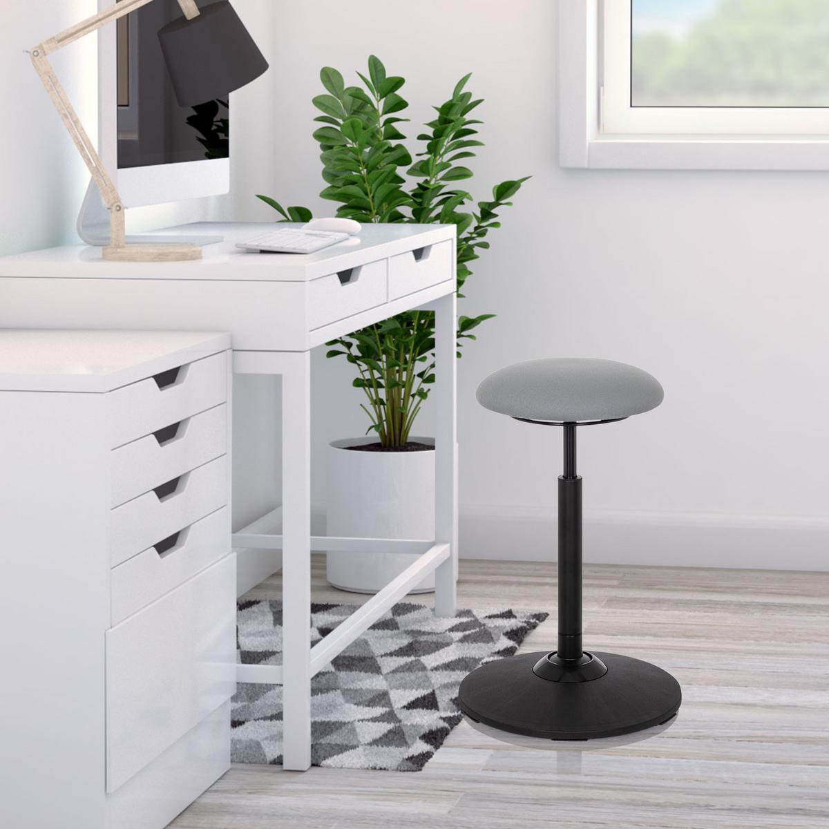 Bürohocker Balance Sit Grau Bis 120 Kg - Schwarz/Grau, Basics, Kunststoff/Textil (45/63-86/45cm) - MID.YOU