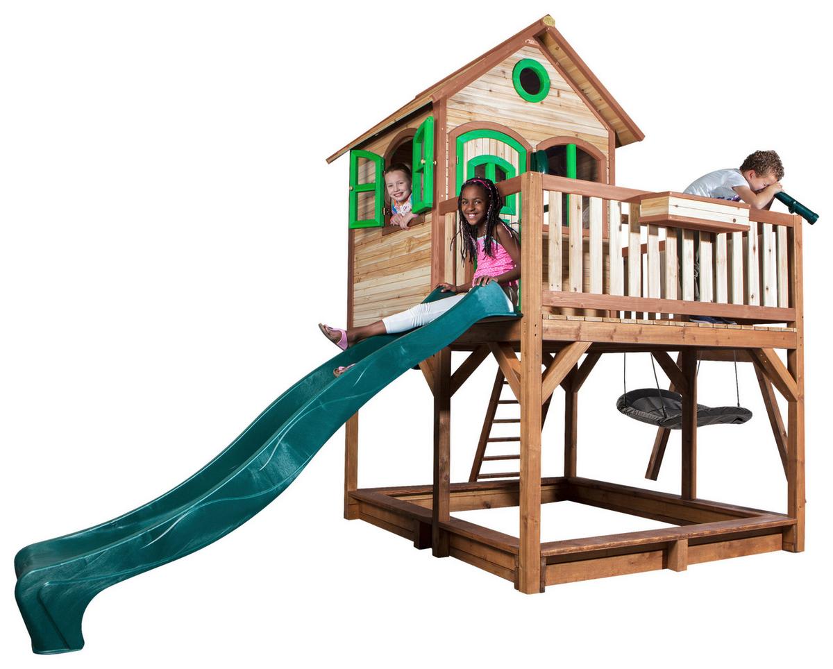 Spielturm A030.158.00 - Braun/Weiß, KONVENTIONELL, Holz (613/291/277cm) - Ambia Garden