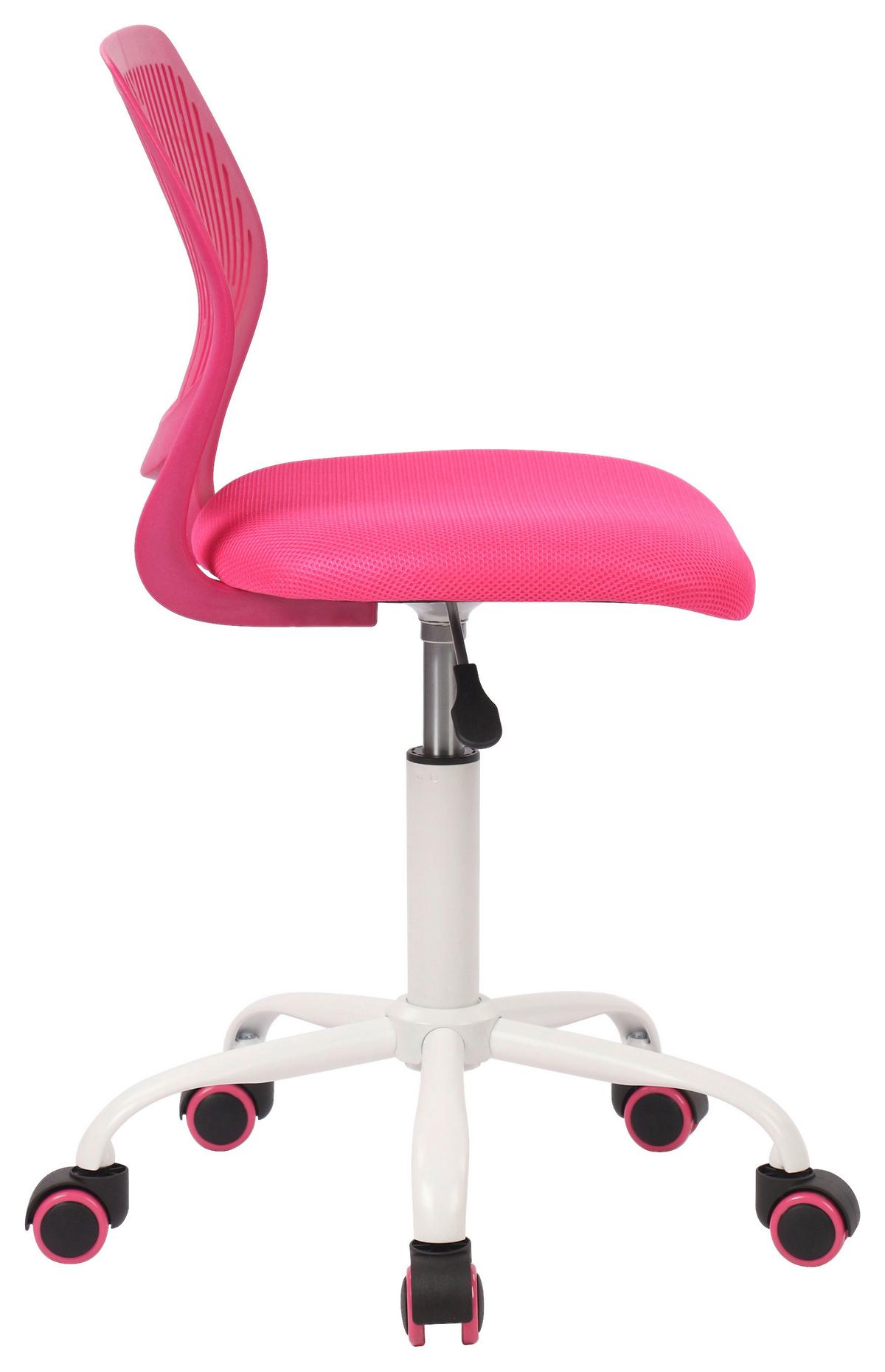 Otočná židle Kira růžová cca. 40x87x44cm - bílá/pink, Moderní, kov/dřevo (40/87/44cm) - Mömax