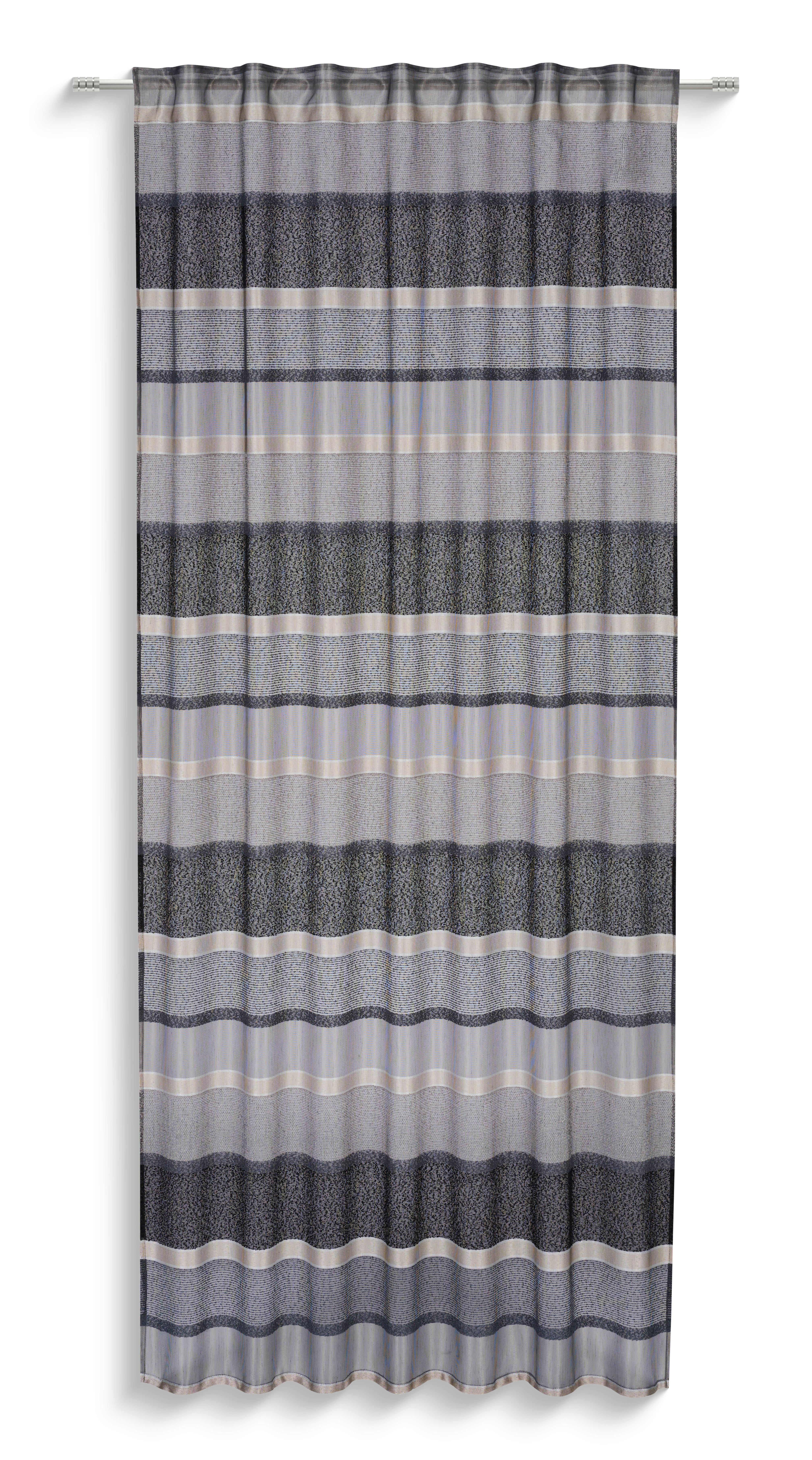 Fertigvorhang Antonella - Schwarz, MODERN, Textil (140/245cm) - Luca Bessoni