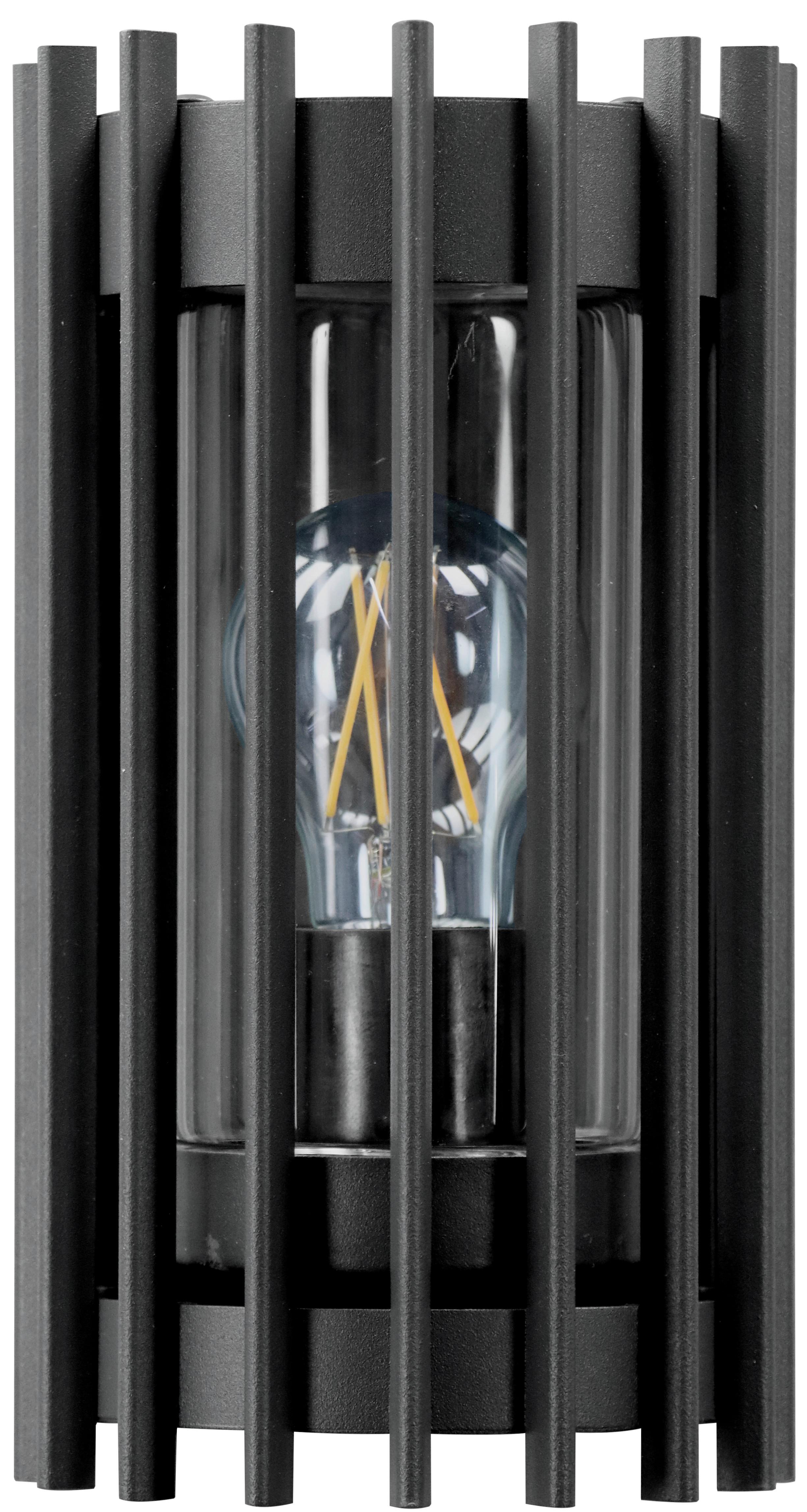 Außenwandleuchte 2528000361696 Nasti - Schwarz/Alufarben, Design, Metall (24,5/10,8/11,6cm)