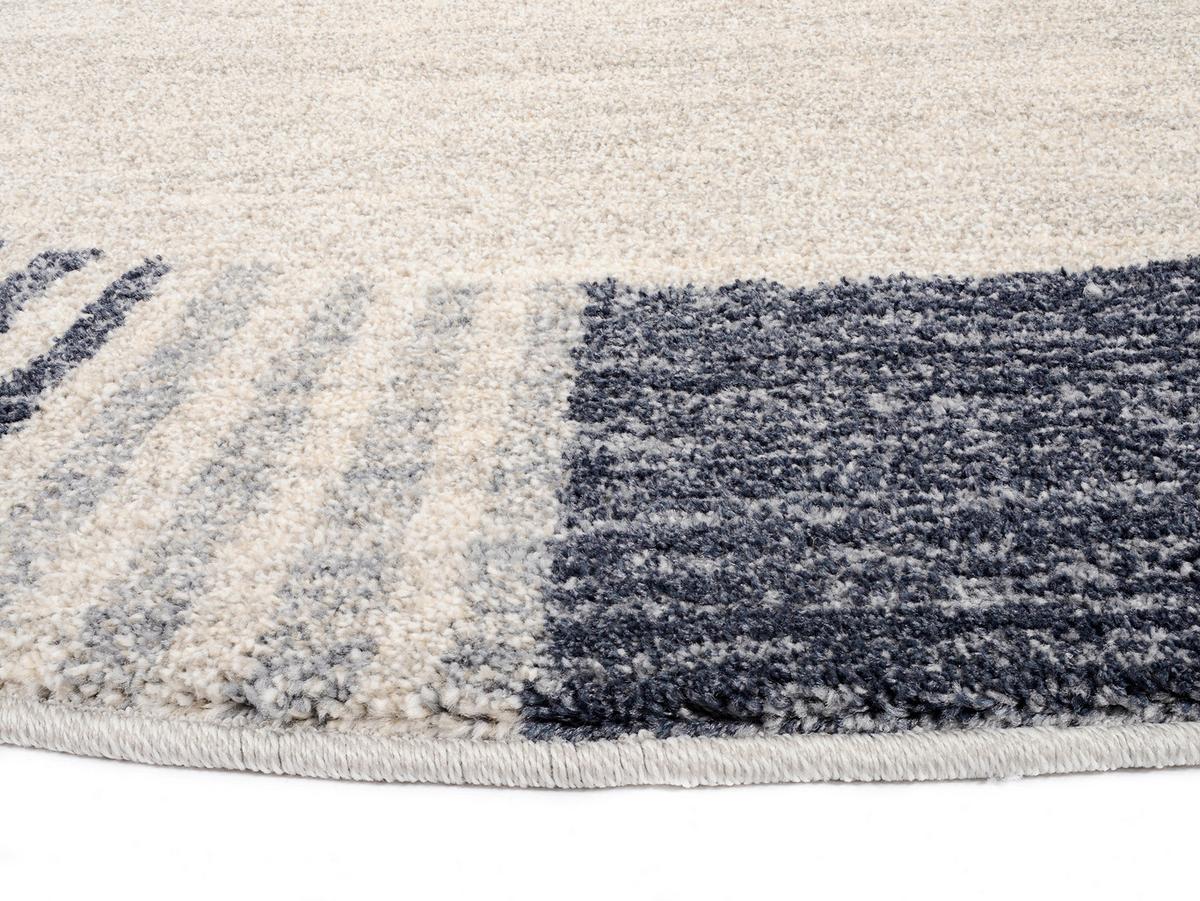 Webteppich Palazzo Lobo Blau/Grau Rund Ø 120 cm - Blau/Grau, KONVENTIONELL, Textil (120cm) - Novel