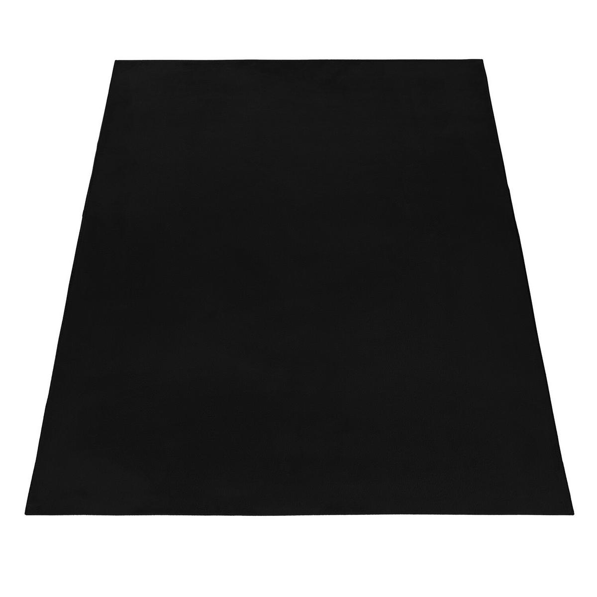 Hochflorteppich, Schwarz Pouffy - Schwarz, Basics, Textil (80/150cm)