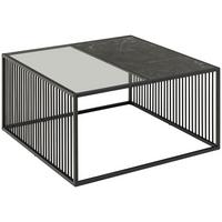 Dohányzóasztal Strington 80/80cm - fekete, Trend, faalapú anyag/Üveg (80/80/40cm) - MID.YOU