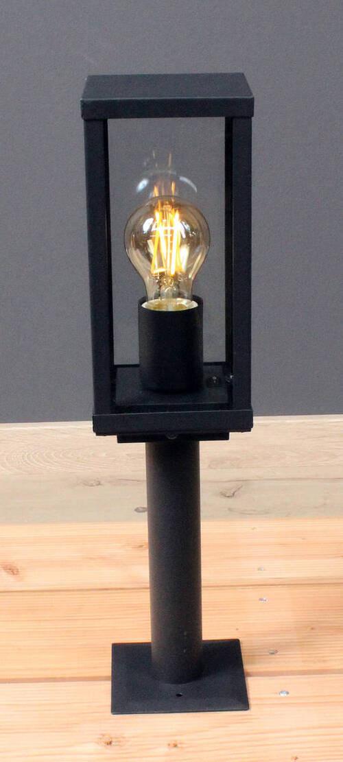 Außenleuchte Karo 60 W Glas/Aluminium - Klar/Schwarz, Basics, Glas/Metall (50/11/11cm)
