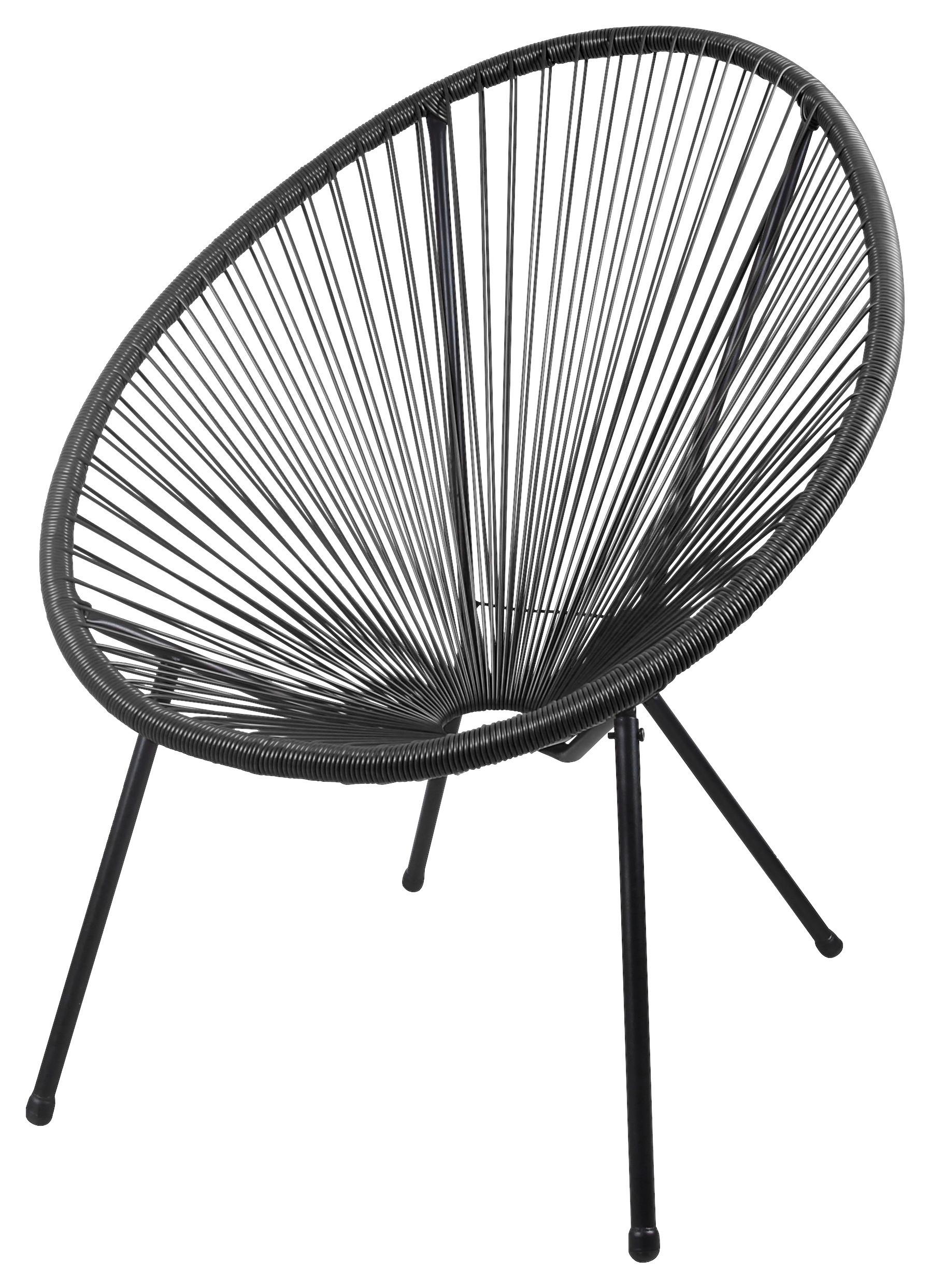 Gartensessel 2er-set Dalida Kunststoff/metall - Schwarz, Basics, Kunststoff/Metall (76/93/73cm)