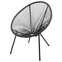Gartensessel 2er-Set Dalida Kunststoff/Metall - Schwarz, Basics, Kunststoff/Metall (76/93/73cm)