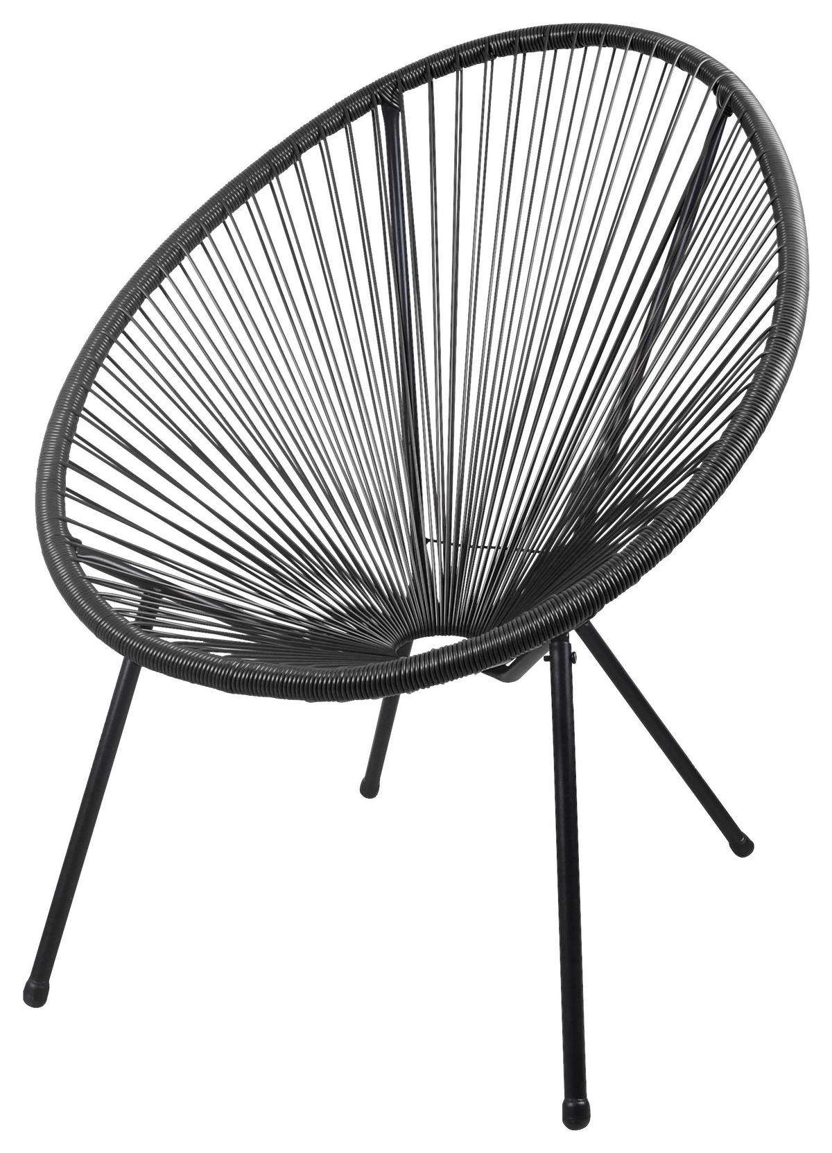 Gartensessel 2er-Set Dalida Kunststoff/Metall - Schwarz, Basics, Kunststoff/Metall (76/93/73cm)