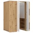 Eckschrank Begehbar mit Regal 150cm Box, Eiche Dekor/Weiß - Eichefarben/Weiß, MODERN, Holzwerkstoff (150/205/120cm) - Ondega