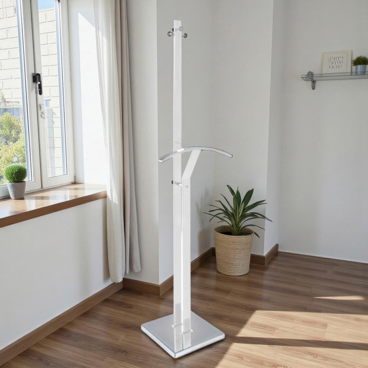 Herrendiener Mark Weiß/Chromfarben B: 46cm - Chromfarben/Weiß, Basics, Metall (46/35/181cm) - Livetastic