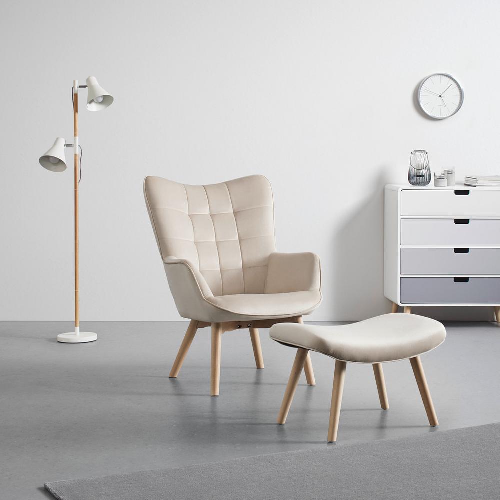 Kreslo Merlin Béžová Vr. Taburetu