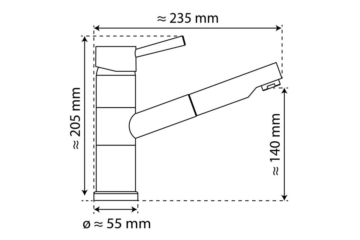DŘEZOVÁ BATERIE SISTANT PARIS - černá, Basics, kov (5,5/20/23cm) - Sistant