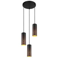 Függőlámpa 21005-3h - fekete/arany, Design, fém (34/150cm) - Globo