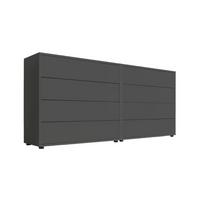 Sideboard Mailand 1 B: 158cm Anthrazit - Anthrazit/Schwarz, MODERN, Holzwerkstoff (158/73/33cm) - MID.YOU