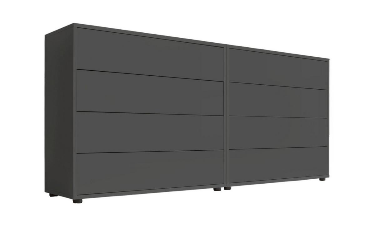 Sideboard Mailand 1 B: 158cm Anthrazit - Anthrazit/Schwarz, MODERN, Holzwerkstoff (158/73/33cm) - MID.YOU