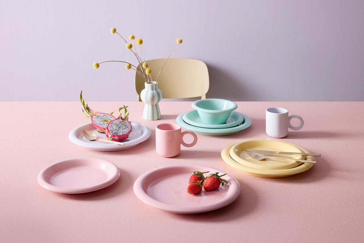 Kombinovaná souprava CANDY - zelená/šedobílá, Lifestyle, keramika - Mömax