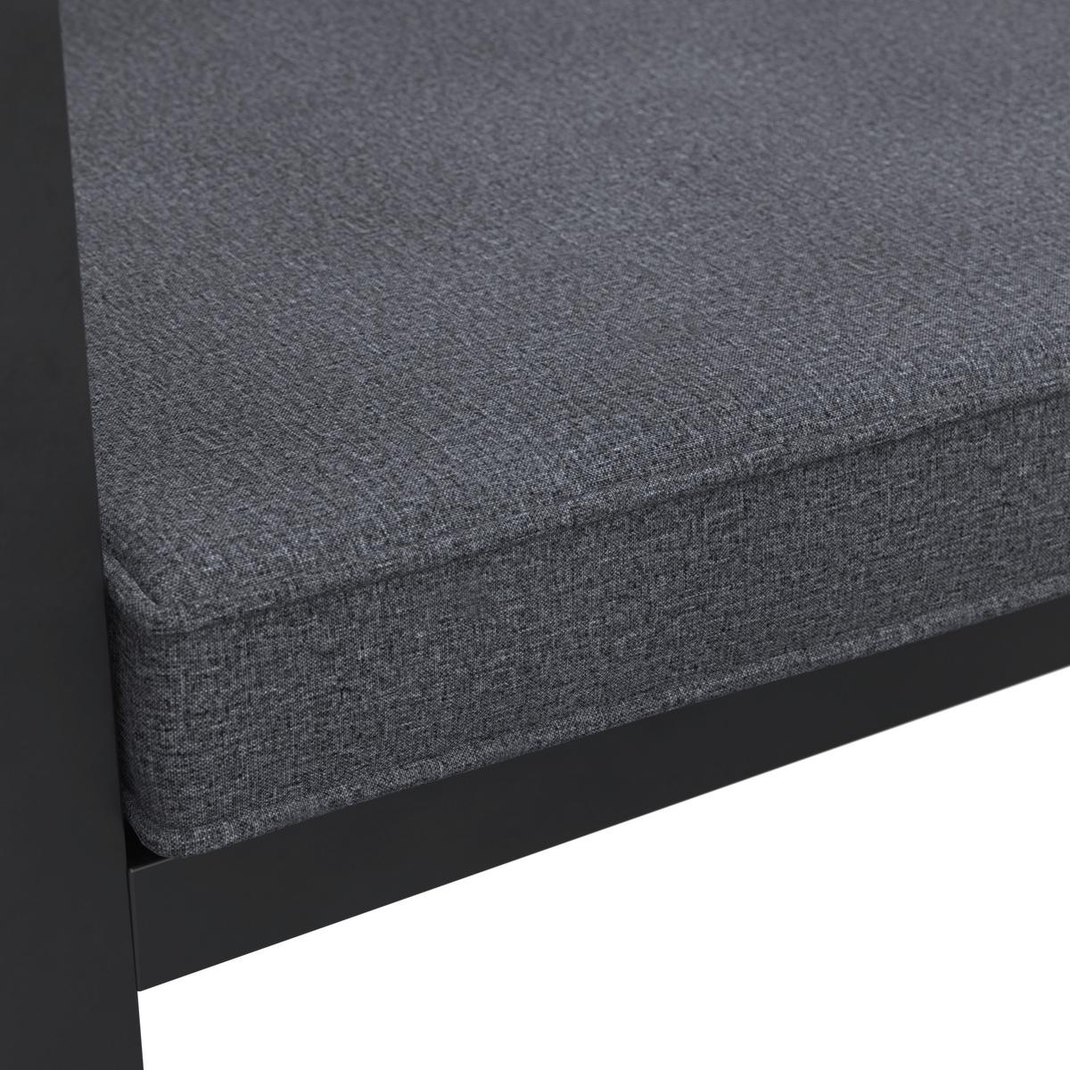 Gartenstuhl Daniela - Dunkelgrau/Eichefarben, MODERN, Textil/Metall (55/90/67cm) - Beldano