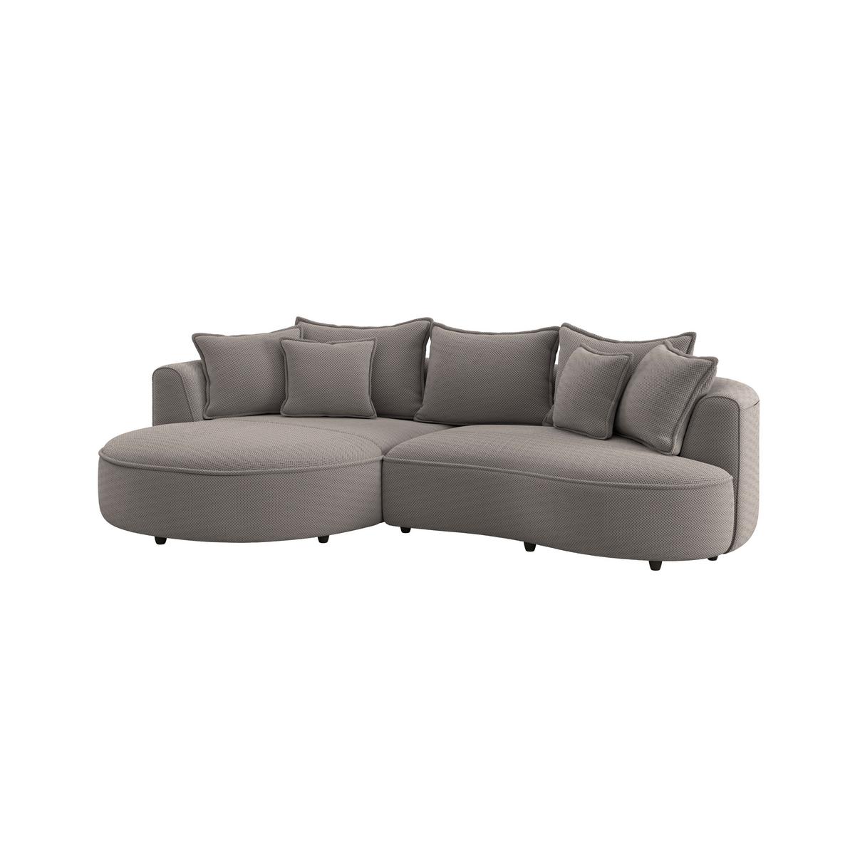 Rohová sedačka LEVI, ľavá, cappuccino, so 7 vankúšmi - čierna/cappuccino, Modern, textil/plast (168/287cm)